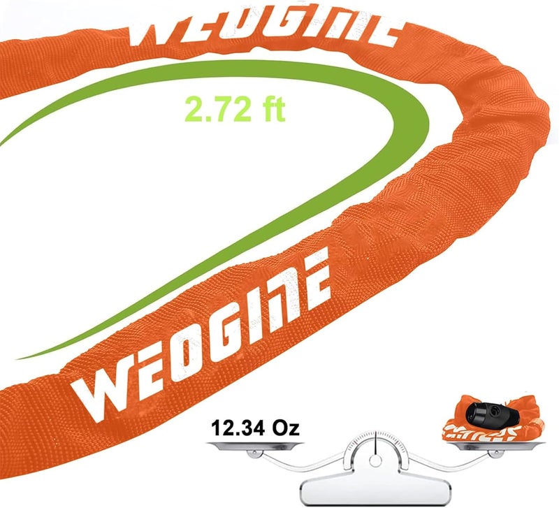 Weogine Heavy Duty Anti-Theft Chain Lock - 2.72 Ft Security Lock with 3 Keys, Waterproof for Scooter, Motorcycle, Door, Gate, Fence - Image 5